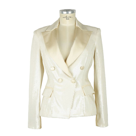 Elisabetta Franchi White Polyester Women Blazer Elisabetta Franchi