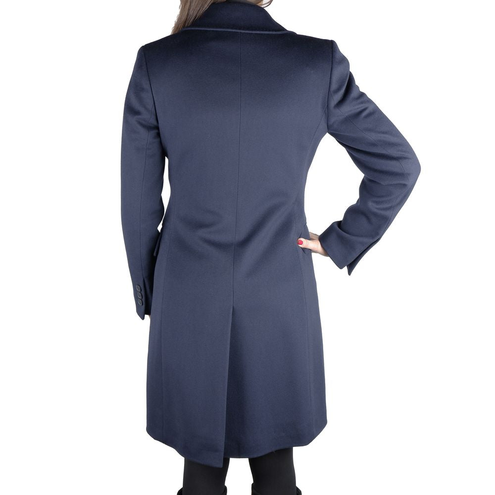 Made in Italy Blue Wool Women Coat Made in Italy