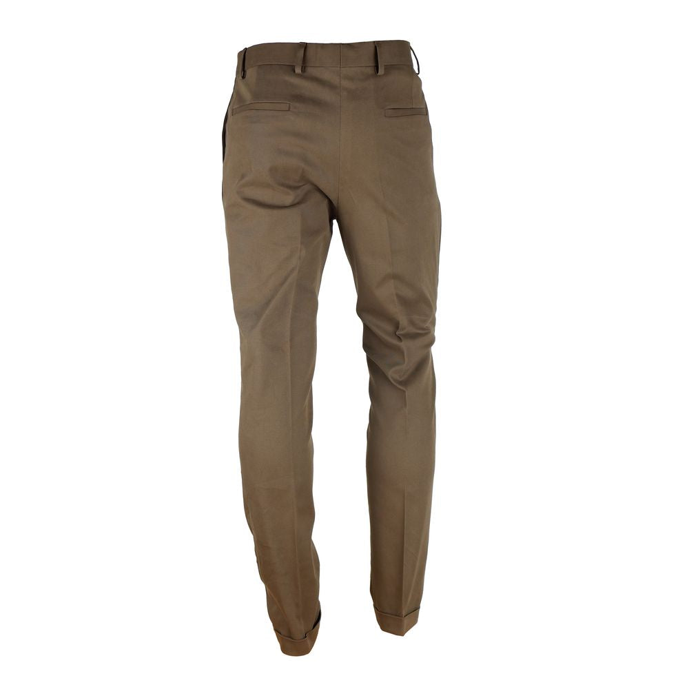 Made in Italy Brown Wool Men Trousers Made in Italy