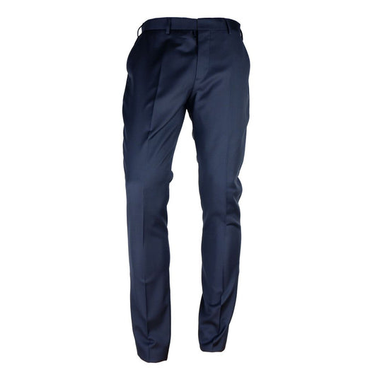 Made in Italy Blue Wool Men's Trousers Made in Italy