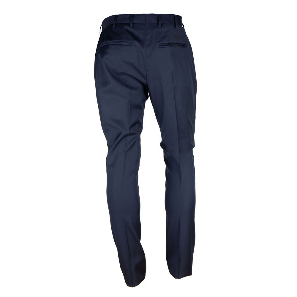 Made in Italy Blue Wool Men's Trousers Made in Italy
