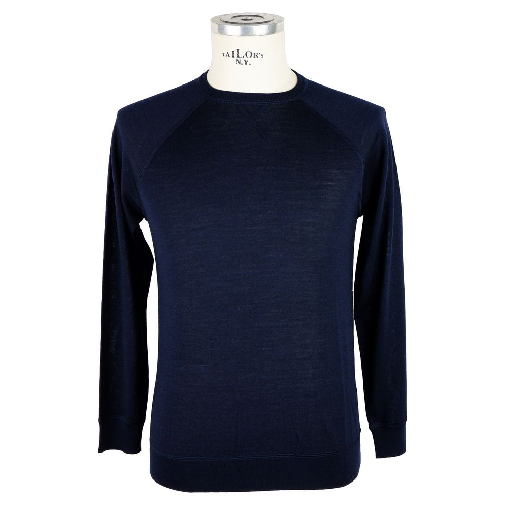 Emilio Romanelli Blue Cashmere Men Sweater Emilio Romanelli