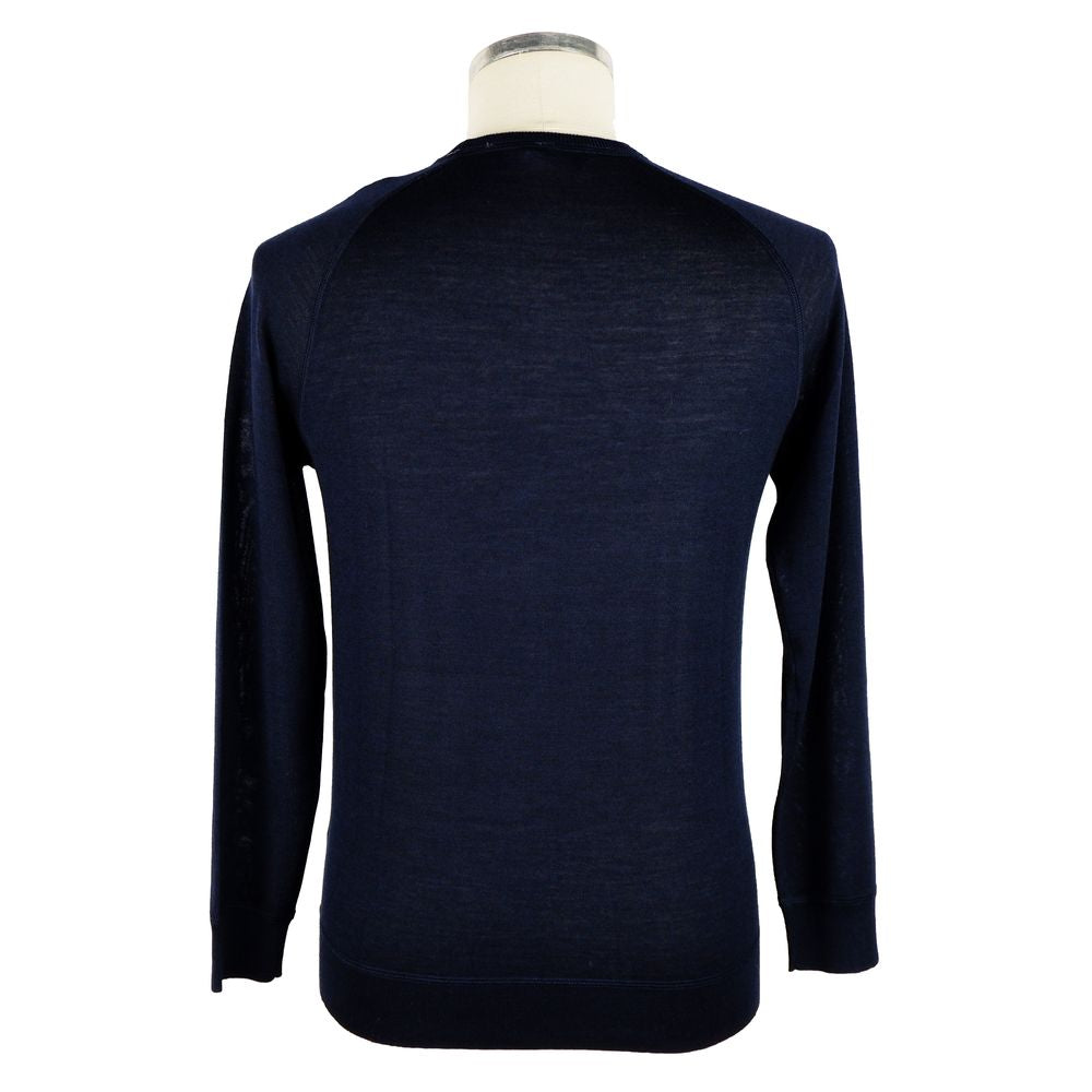 Emilio Romanelli Blue Cashmere Men Sweater Emilio Romanelli