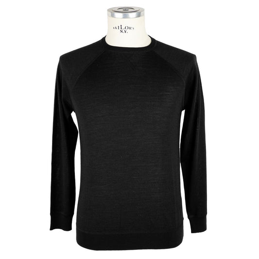Emilio Romanelli Black Cashmere Men Sweater Emilio Romanelli