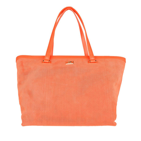 Cavalli Class Orange Calfskin Women Handbag Cavalli Class
