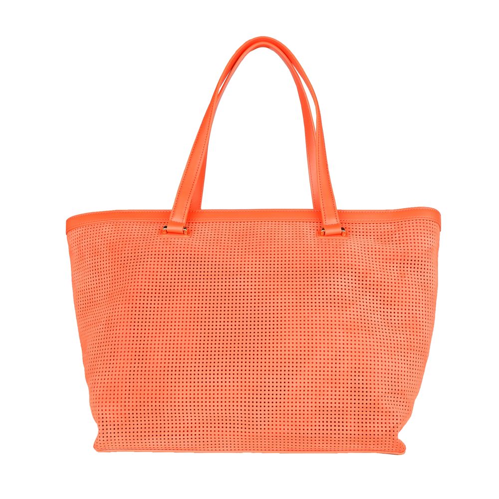 Cavalli Class Orange Calfskin Women Handbag Cavalli Class