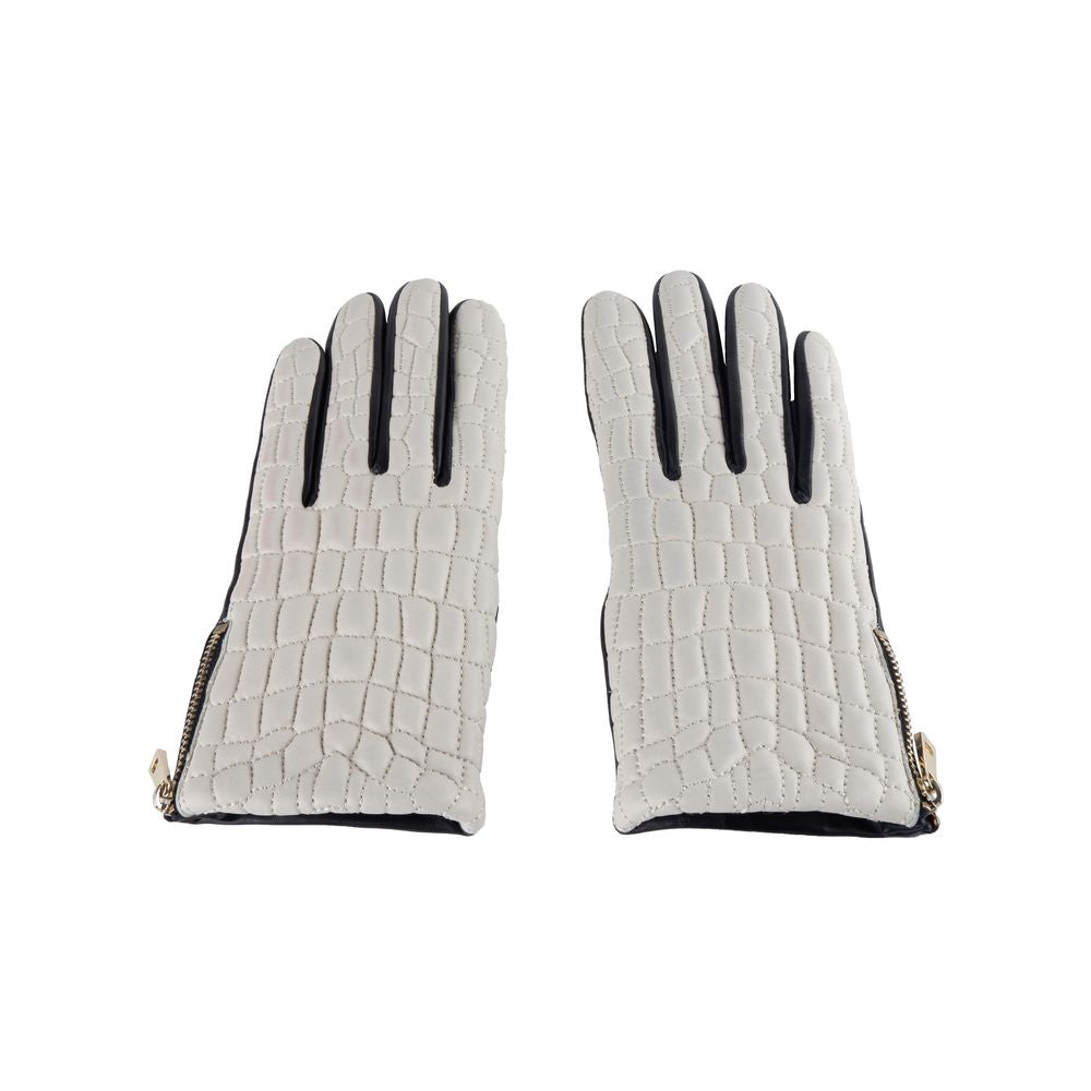 Cavalli Class Gray Lambskin Women Glove Cavalli Class