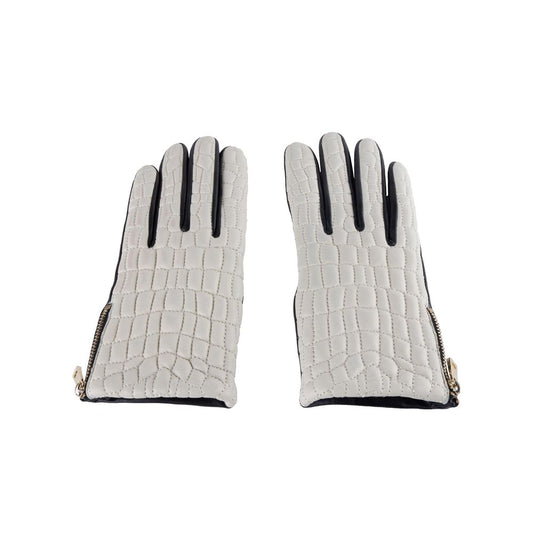 Cavalli Class Gray Lambskin Women Glove Cavalli Class