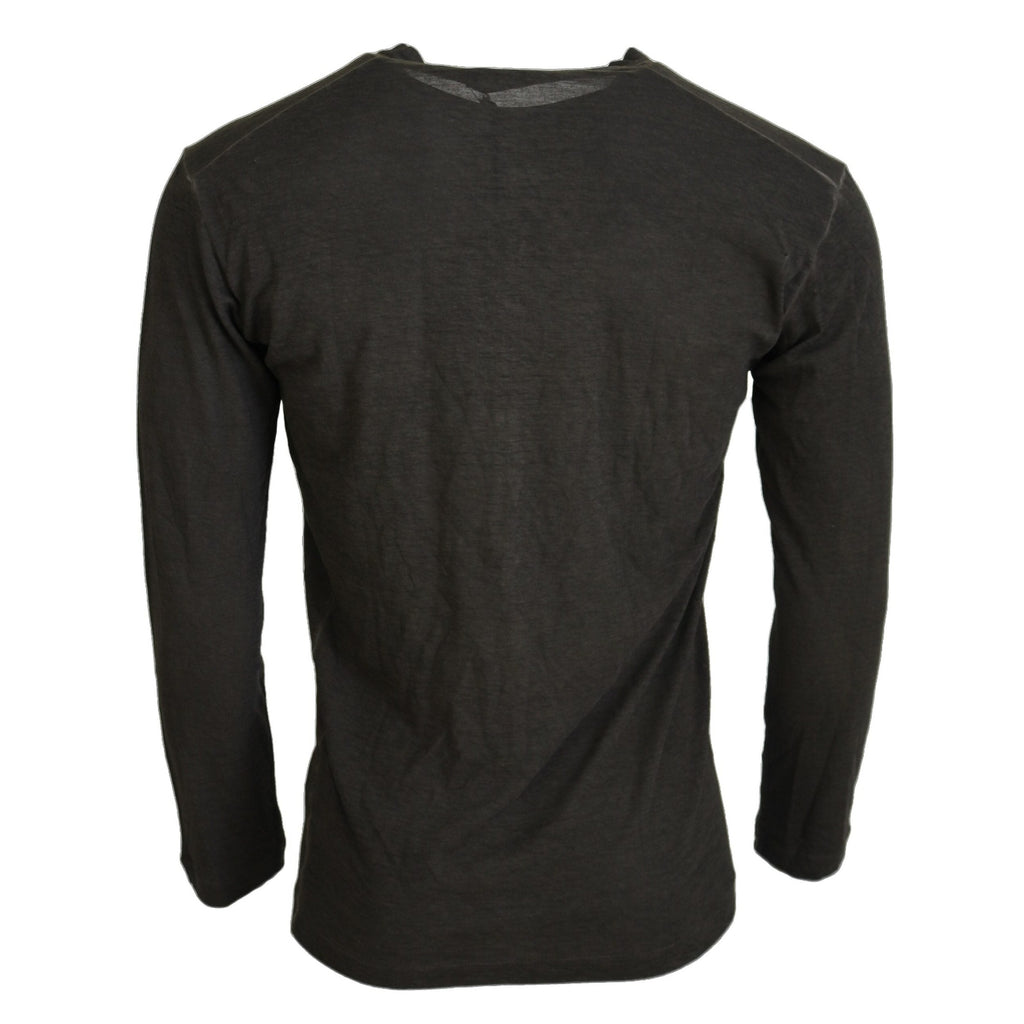 Dsquared² Gray Cotton Linen Long Sleeves Pullover Sweater