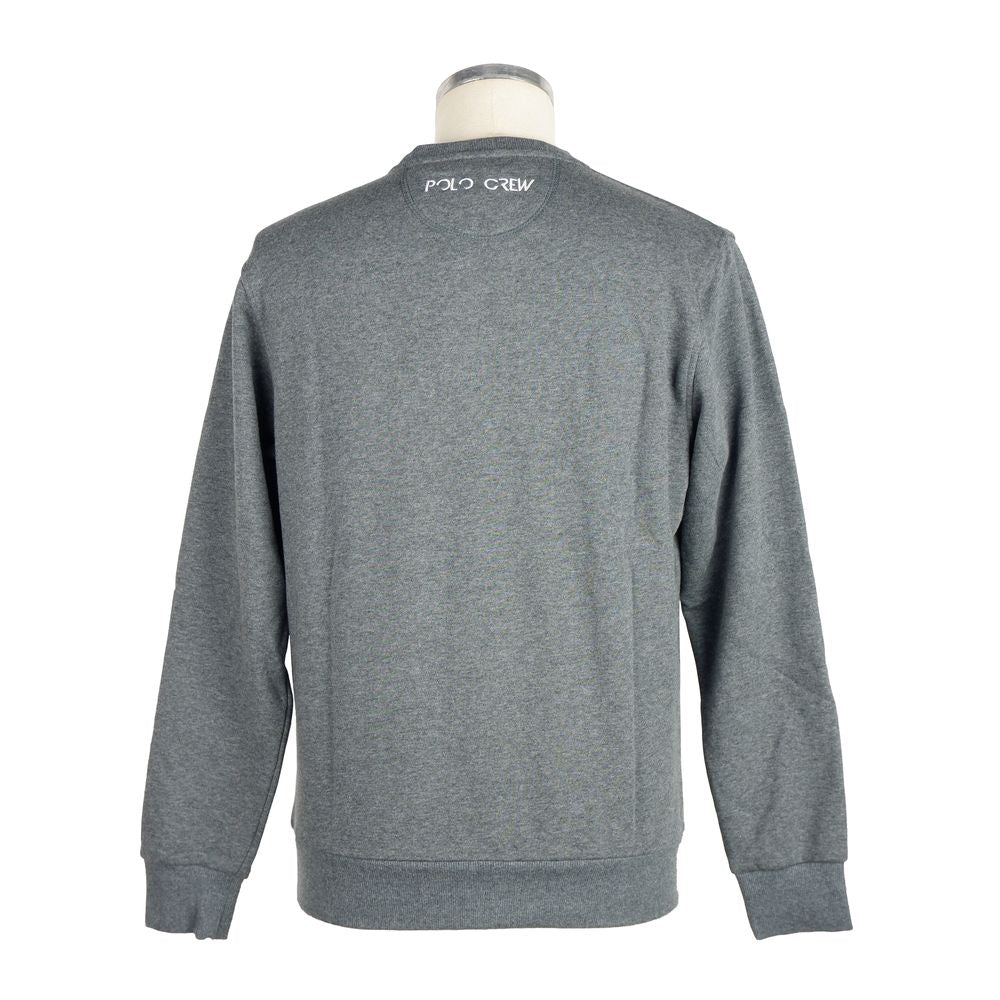 La Martina Gray Cotton Men Sweater La Martina