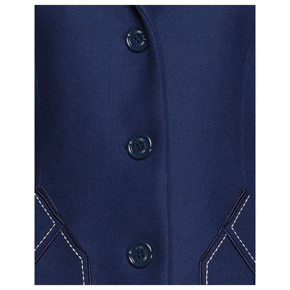 Love Moschino Blue Wool Women Coat Love Moschino