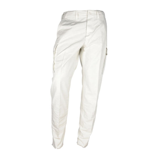 Don The Fuller White Cotton Men's Trouser Don The Fuller