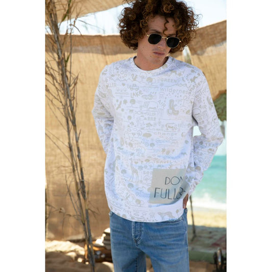 Don The Fuller White Cotton Men Sweater Don The Fuller