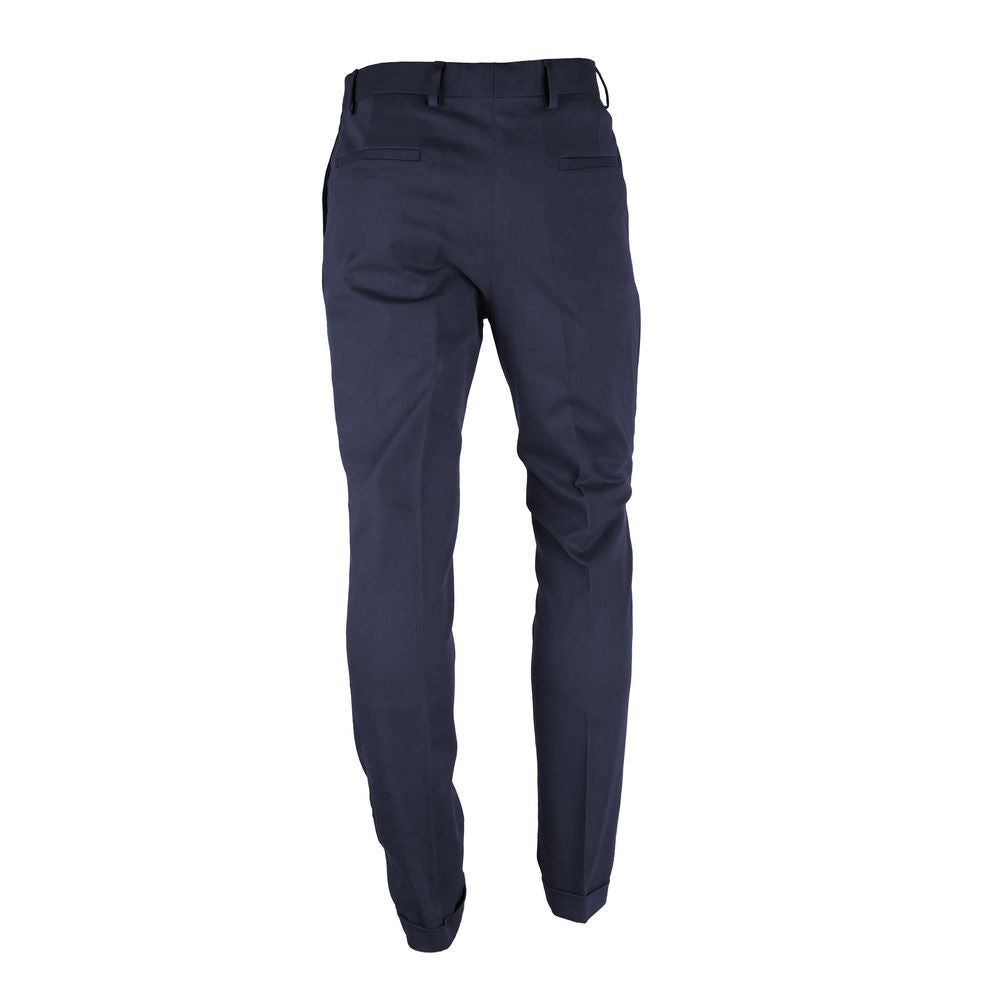Made in Italy Blue Wool Men's Trousers Made in Italy