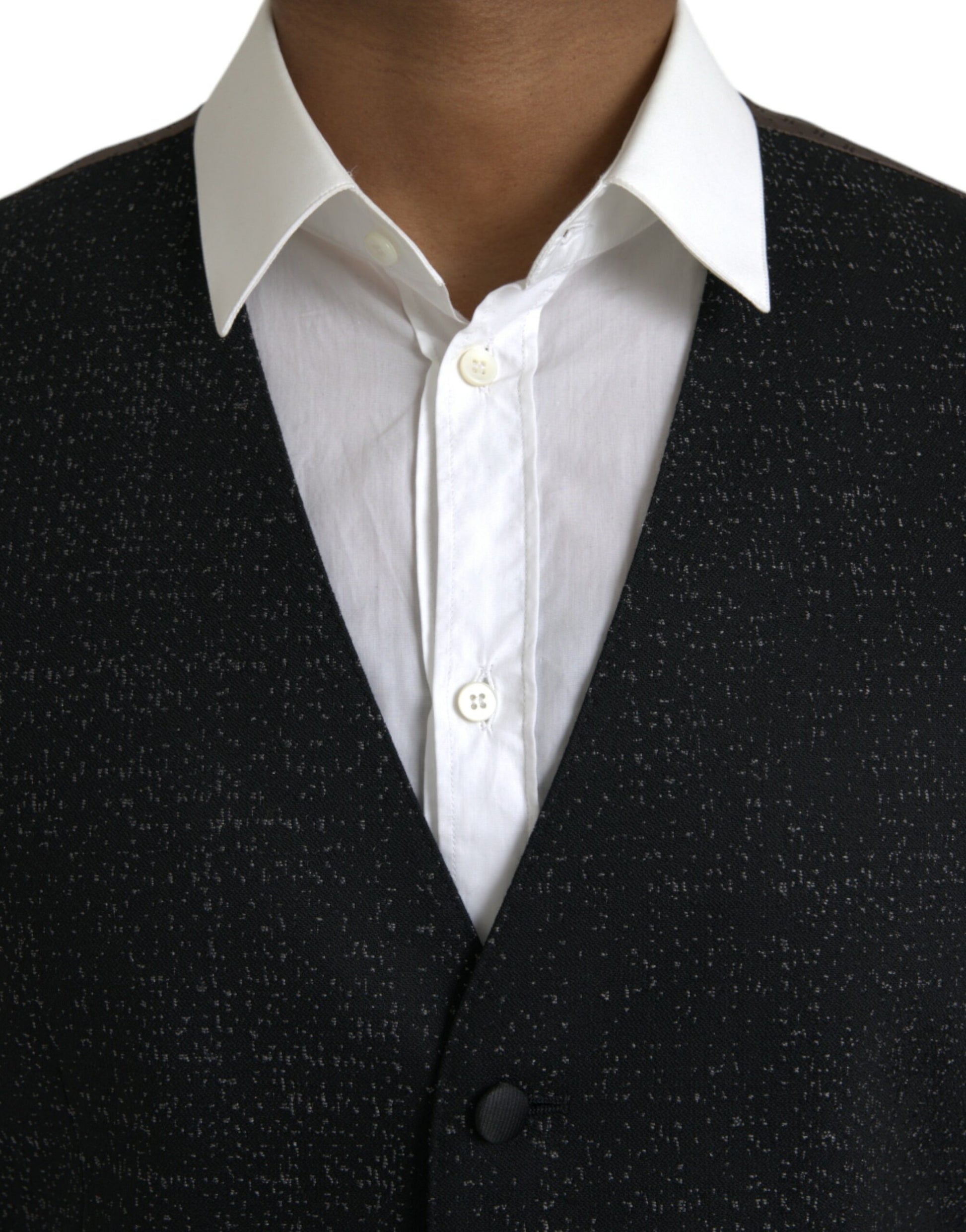 Dolce & Gabbana Black Brown Silk Waistcoat Dress Formal Vest Dolce & Gabbana