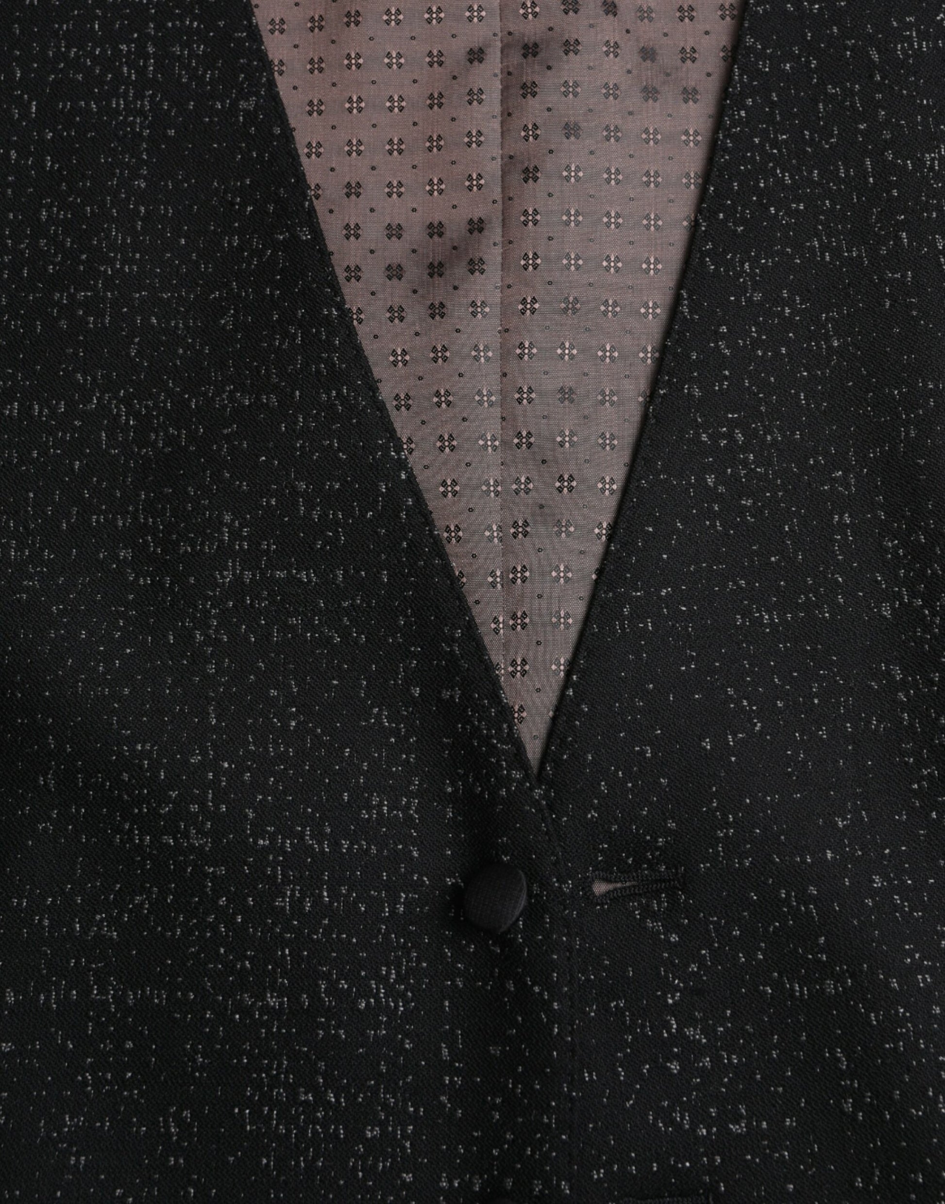 Dolce & Gabbana Black Brown Silk Waistcoat Dress Formal Vest Dolce & Gabbana