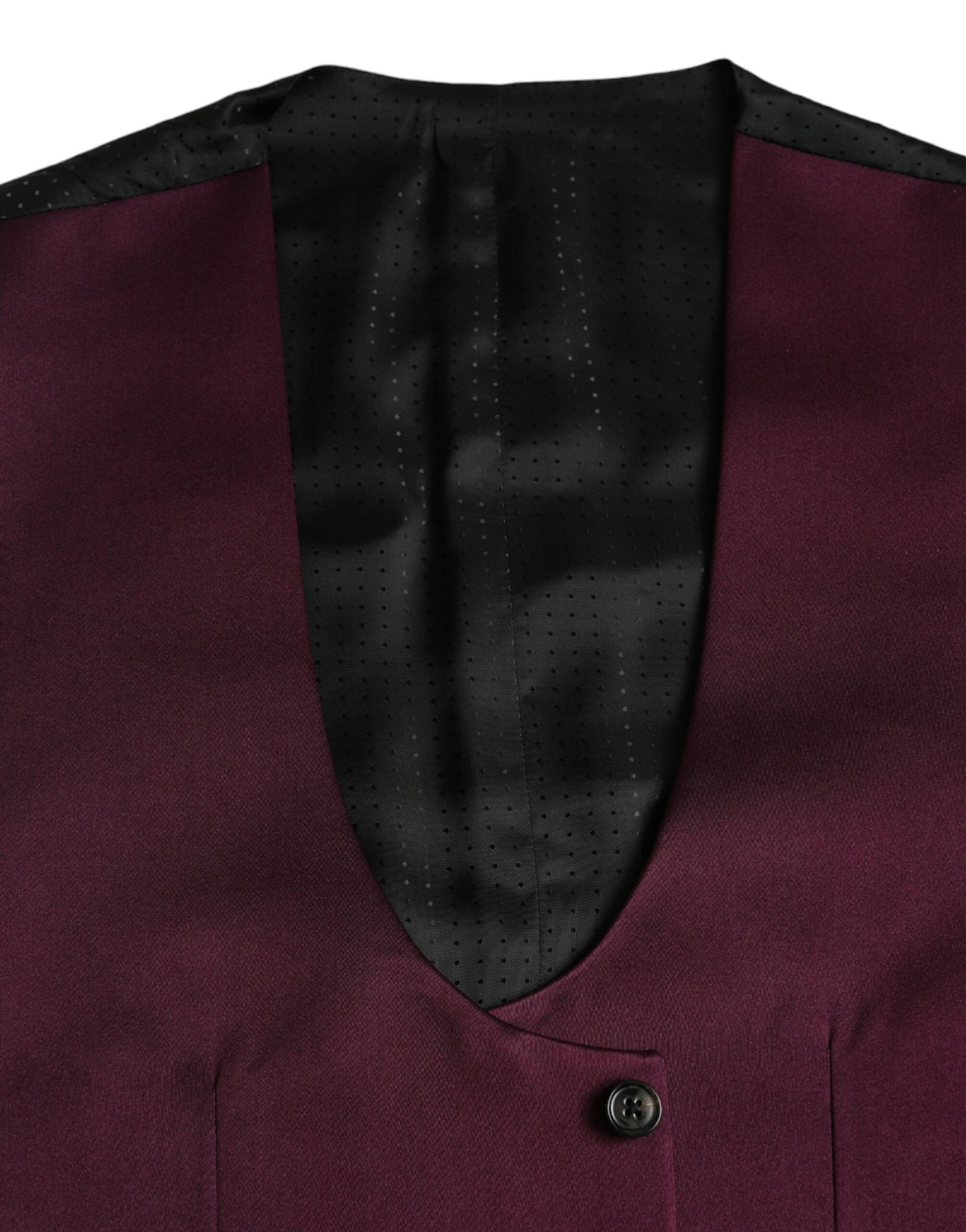 Dolce & Gabbana Maroon Satin Silk Waistcoat Dress Formal Vest Dolce & Gabbana