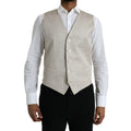 Dolce & Gabbana Off White Cotton Waistcoat Dress Formal Vest