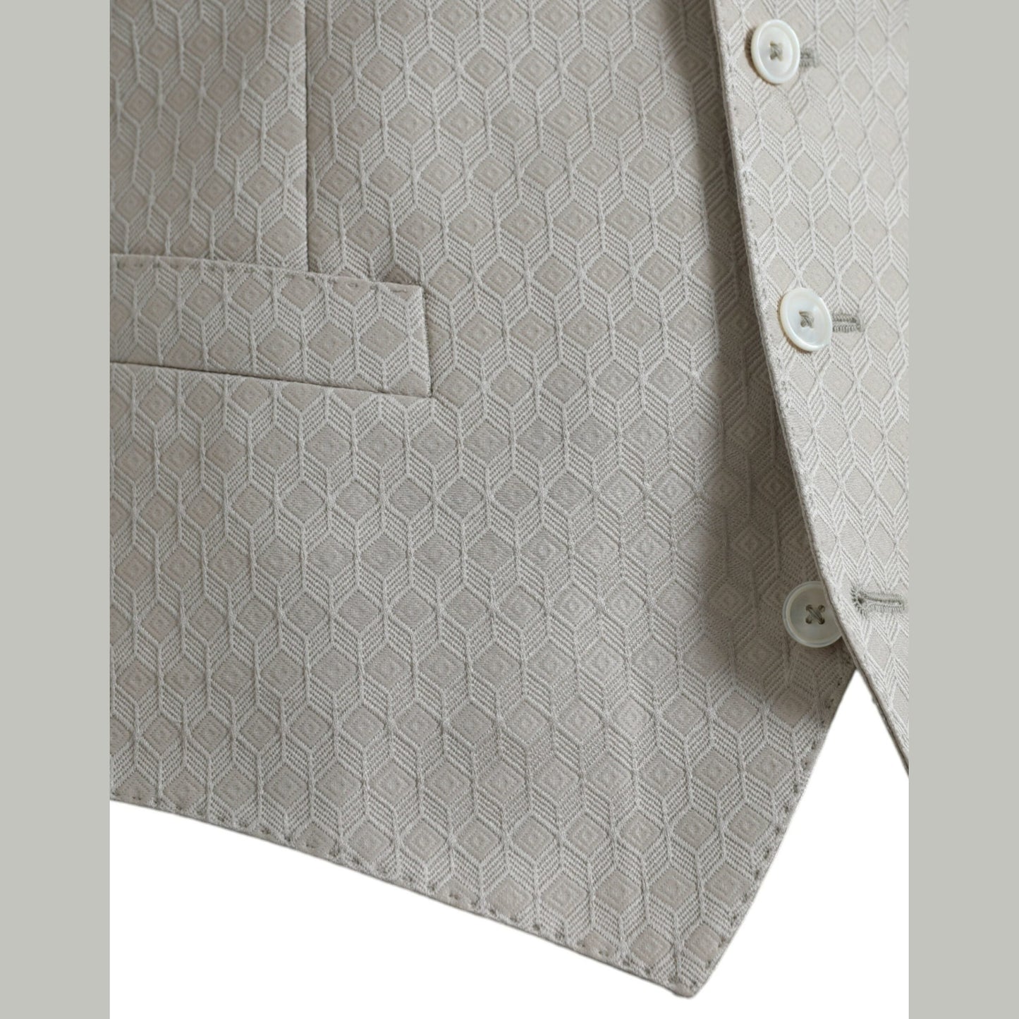 Dolce & Gabbana Off White Cotton Waistcoat Dress Formal Vest Dolce & Gabbana