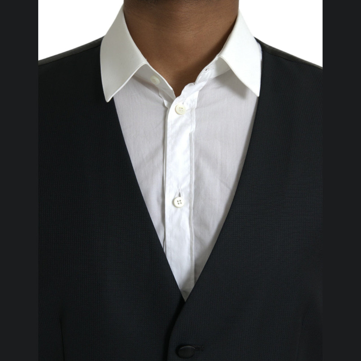 Dolce & Gabbana Black Wool Waistcoat Dress Formal Vest