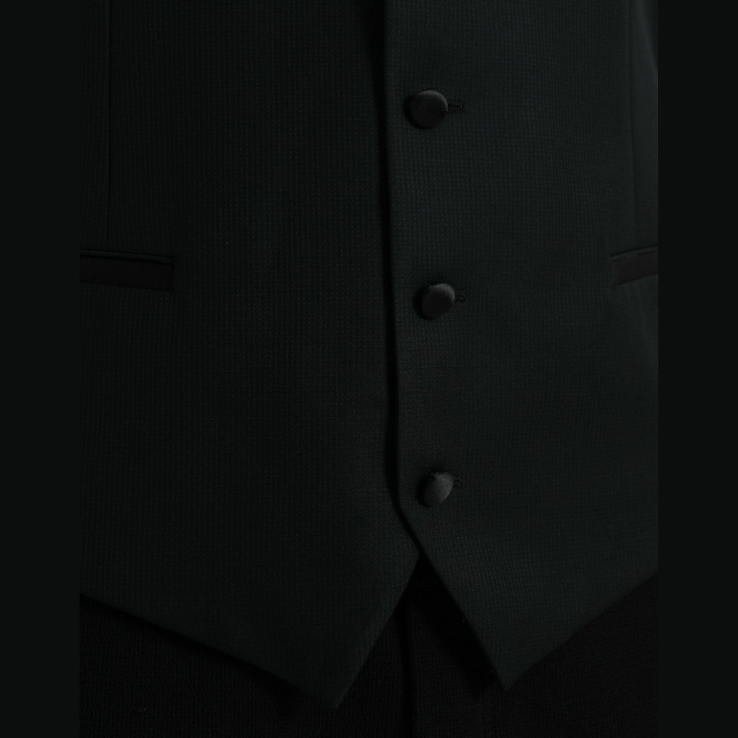 Dolce & Gabbana Black Wool Waistcoat Dress Formal Vest