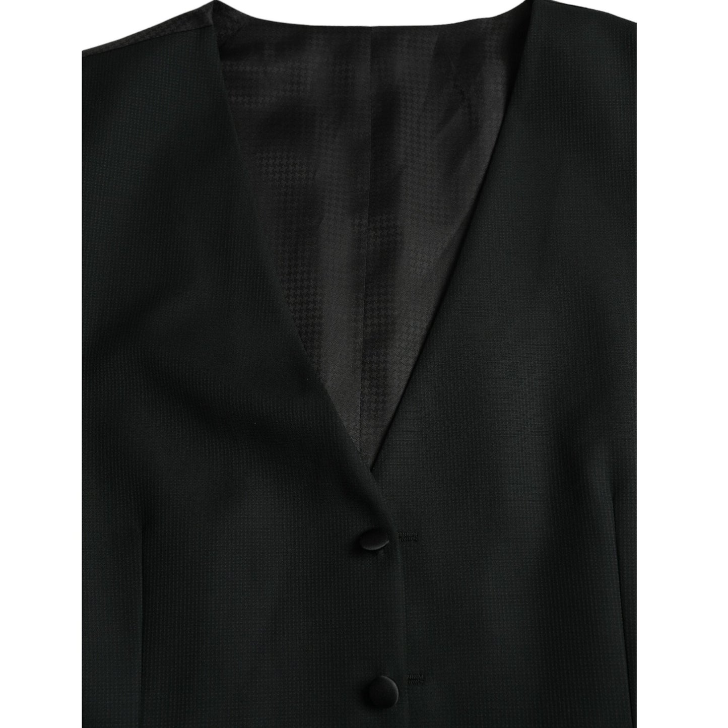 Dolce & Gabbana Black Wool Waistcoat Dress Formal Vest
