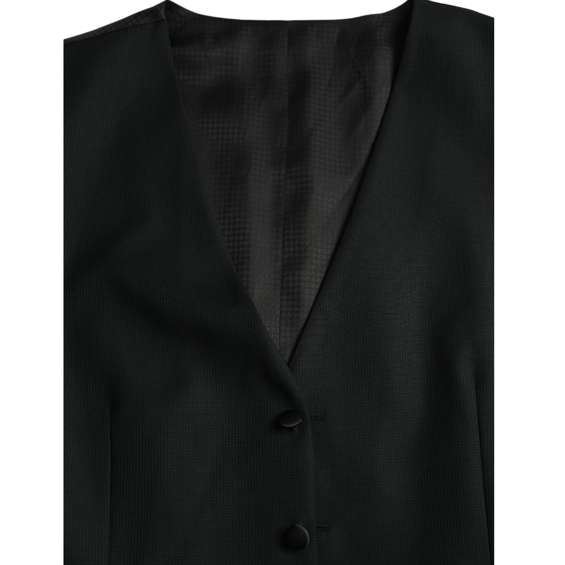 Dolce & Gabbana Black Wool Waistcoat Dress Formal Vest