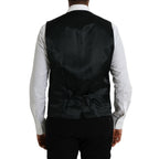 Dolce & Gabbana Black Wool Waistcoat Dress Formal Vest