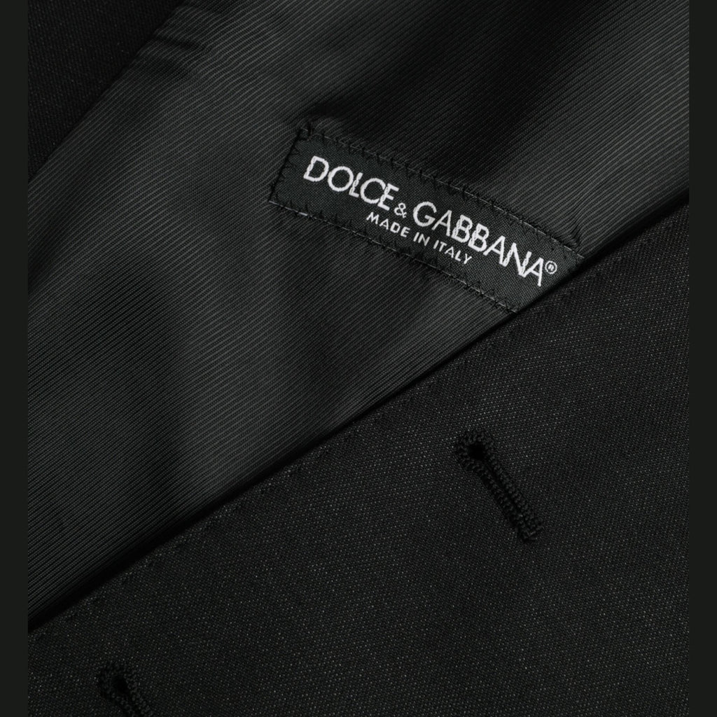 Dolce & Gabbana Black Wool Waistcoat Dress Formal Vest