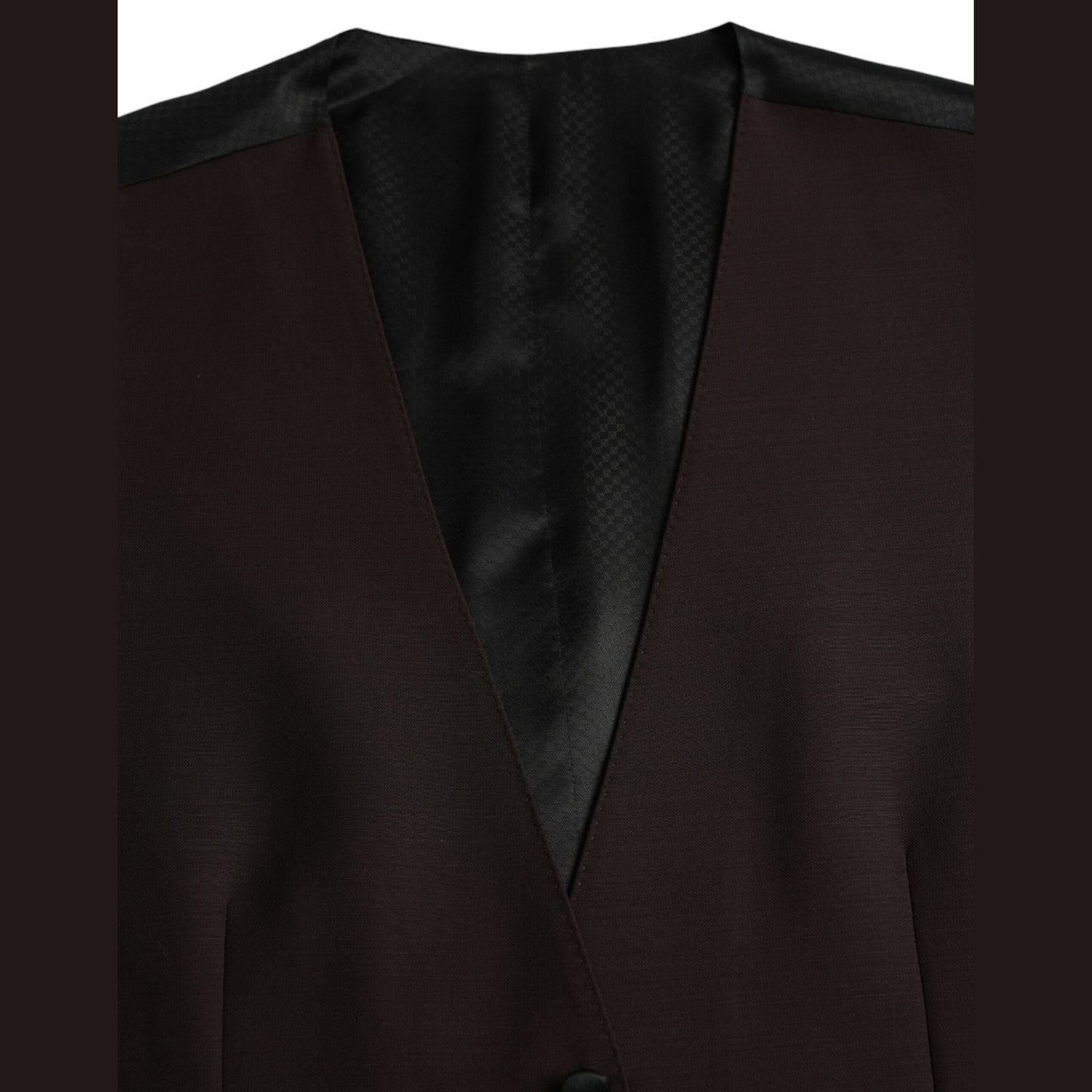 Dolce & Gabbana Brown Wool Waistcoat Dress Formal Vest