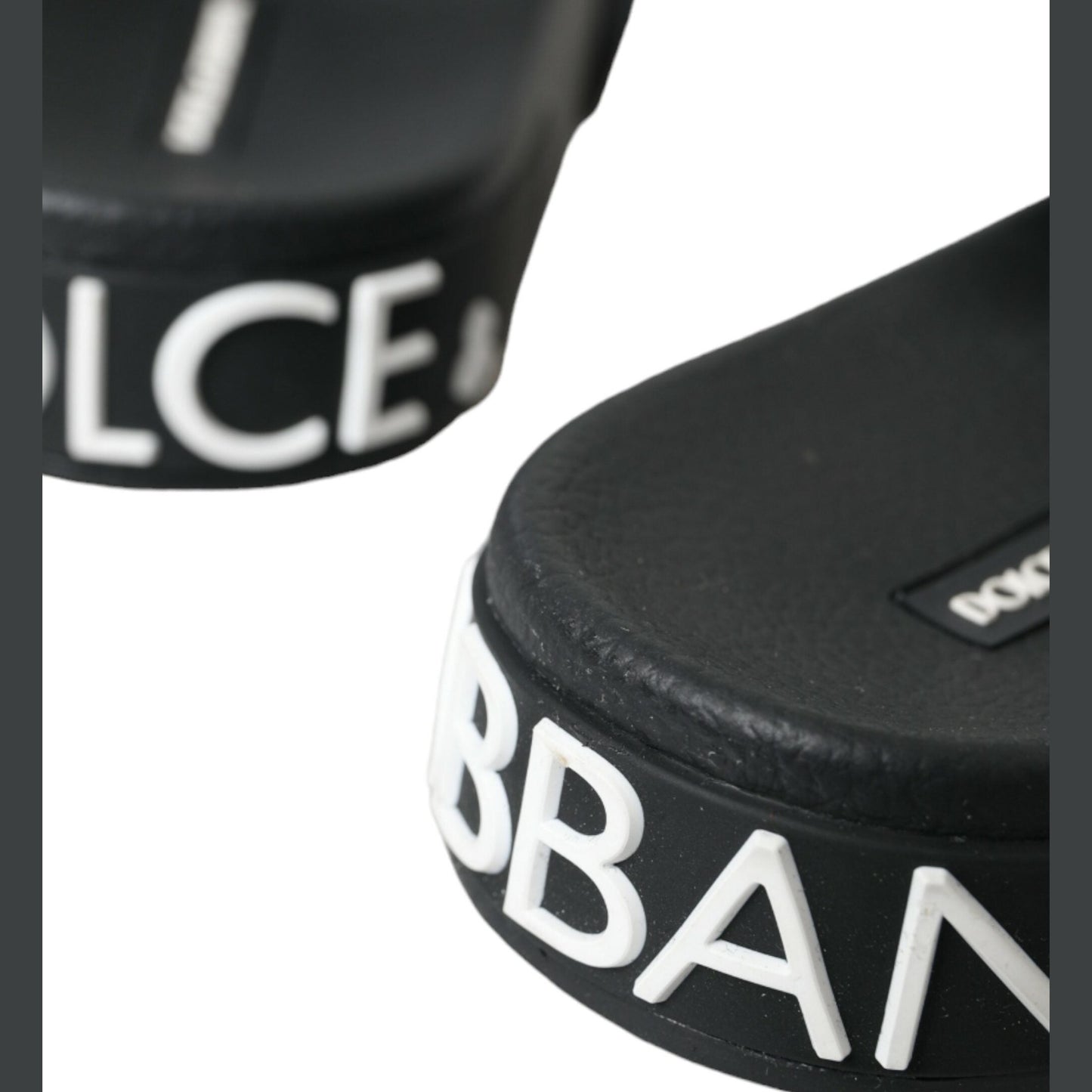 Dolce & Gabbana Black Neoprene Slides Flats Beachwear Shoes