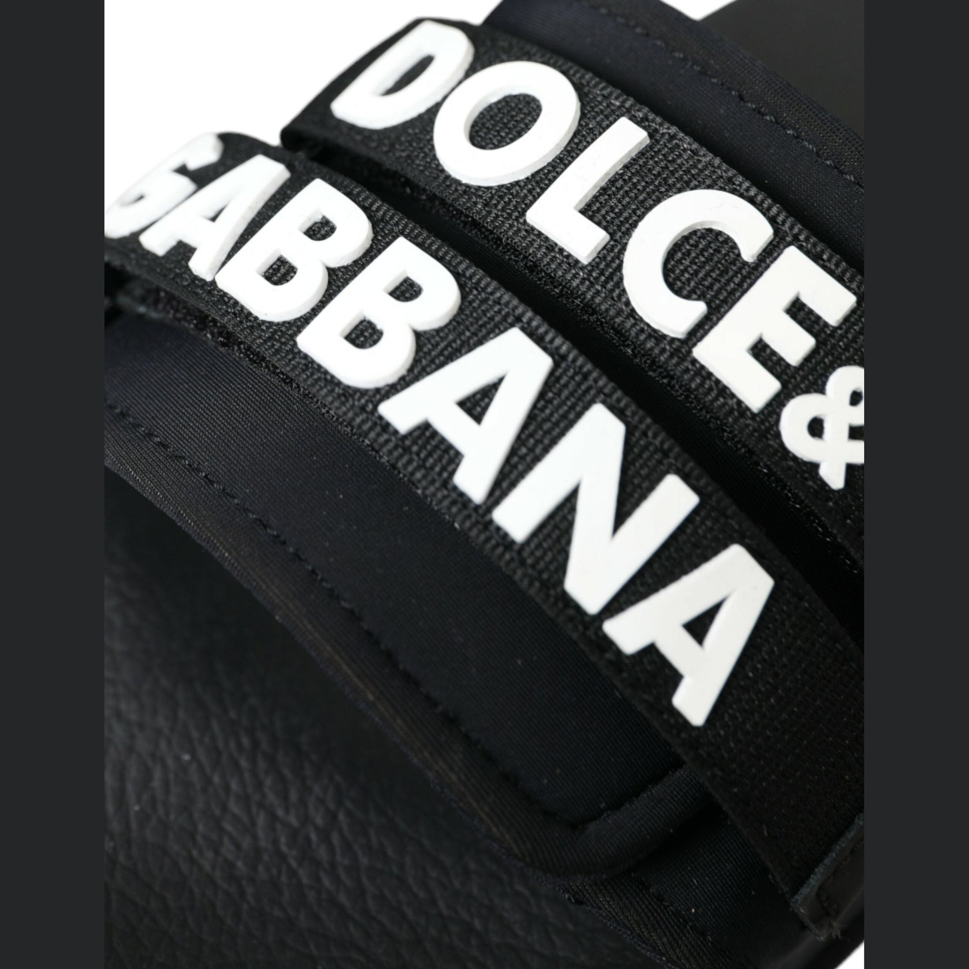 Dolce & Gabbana Black Neoprene Slides Flats Beachwear Shoes