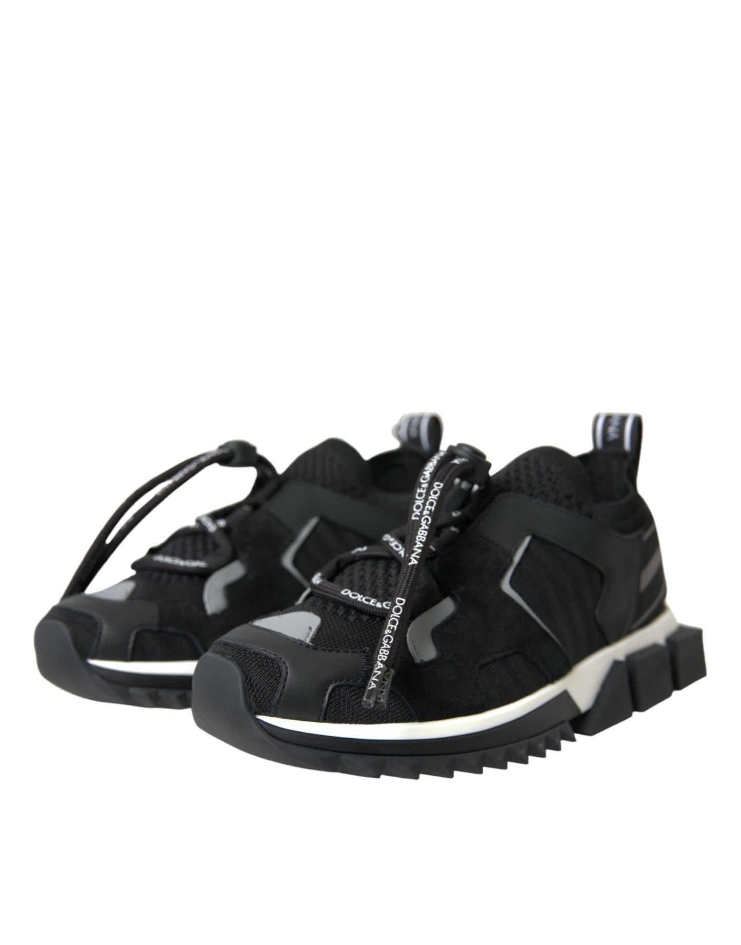Dolce & Gabbana Black Mesh Sorrento Trekking Sneakers Shoes Dolce & Gabbana
