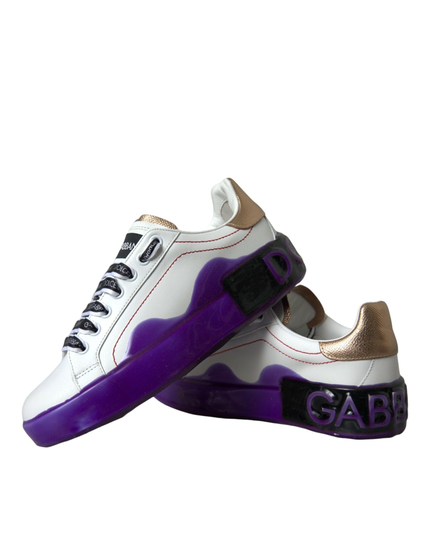 Dolce & Gabbana White Leather Portofino Low Top Sneakers Shoes Dolce & Gabbana