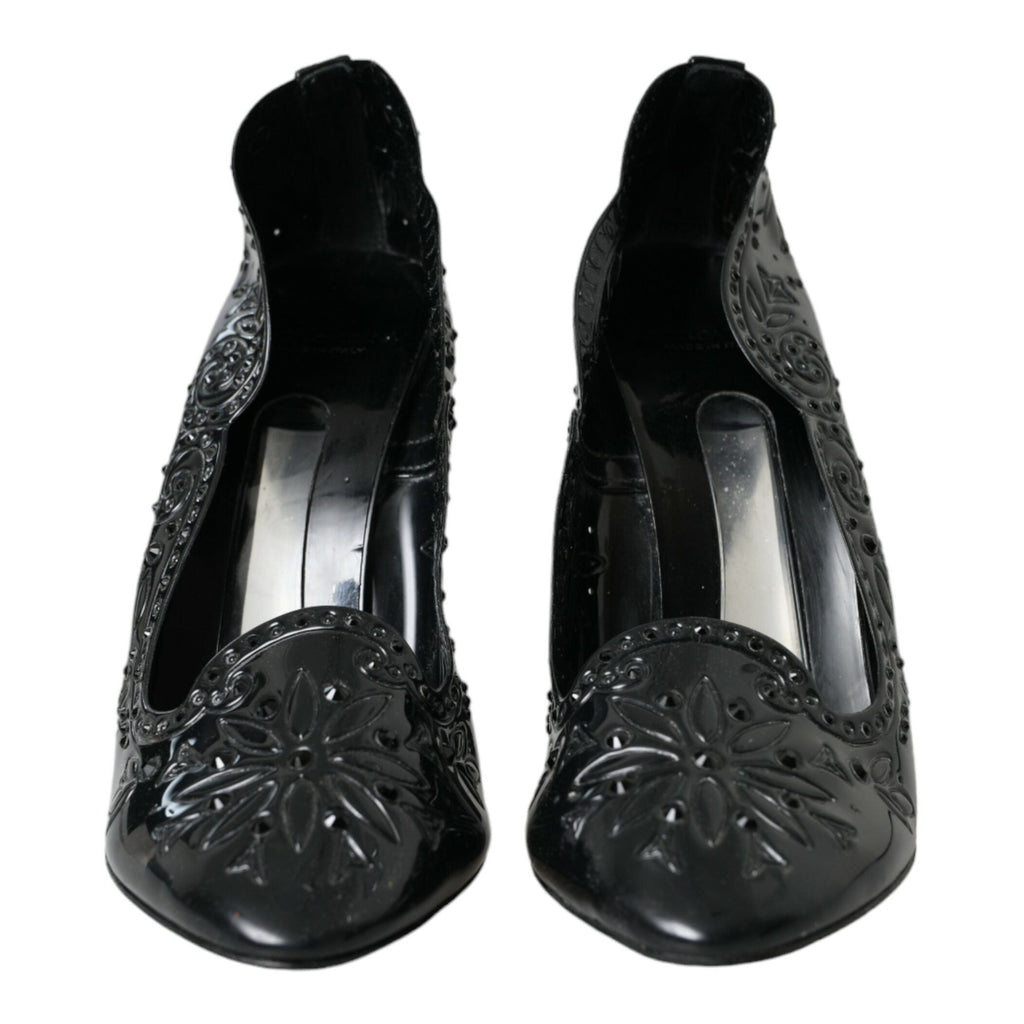 Dolce & Gabbana Black Crystal CINDERELLA Heels Pumps Shoes
