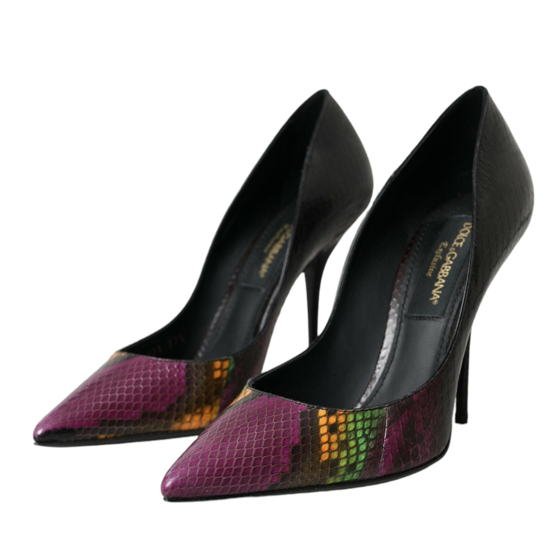 Dolce & Gabbana Multicolor Exotic Leather Heels Pumps Shoes