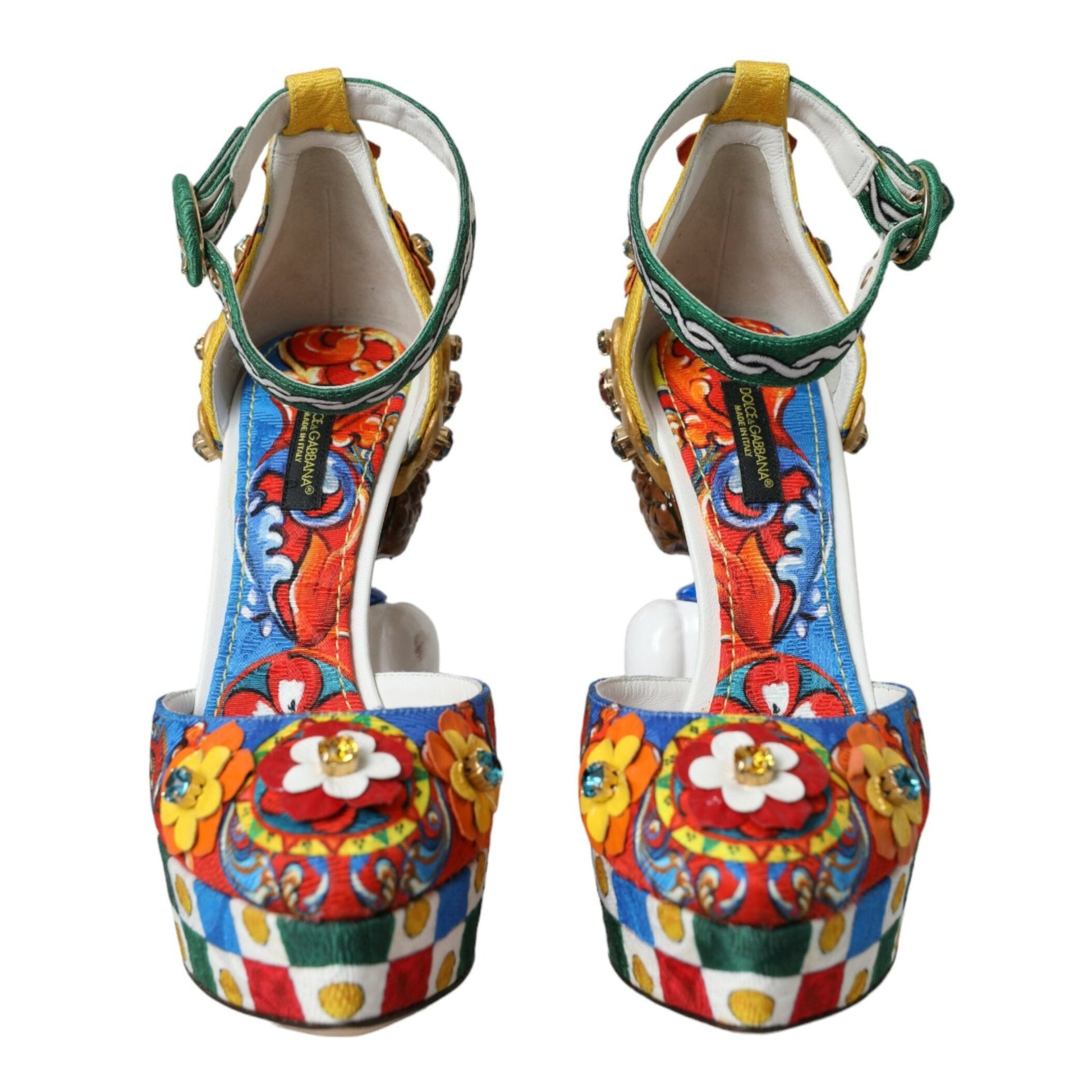 Dolce & Gabbana Multicolor Carretto Embellished Sandals Shoes Dolce & Gabbana