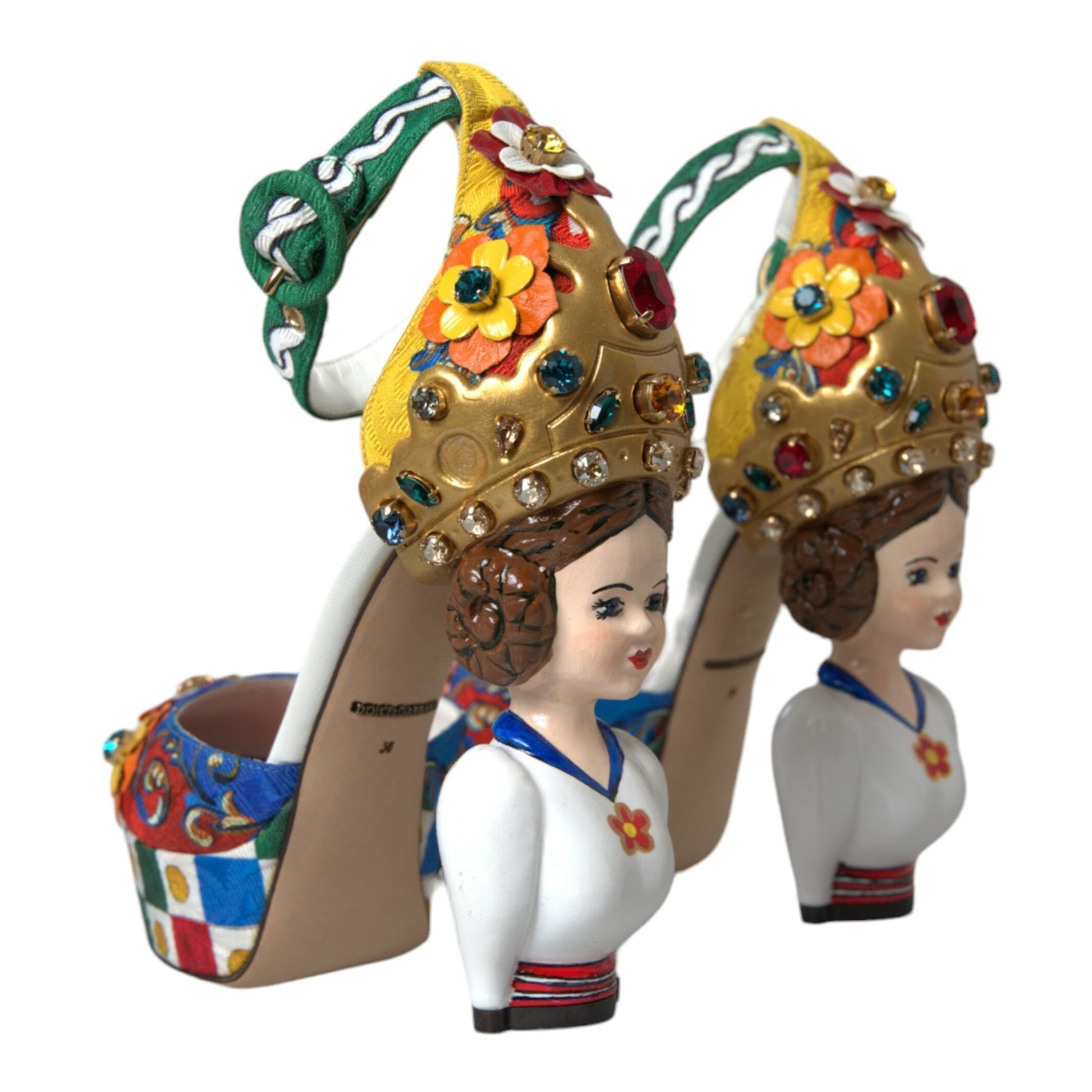 Dolce & Gabbana Multicolor Carretto Embellished Sandals Shoes Dolce & Gabbana