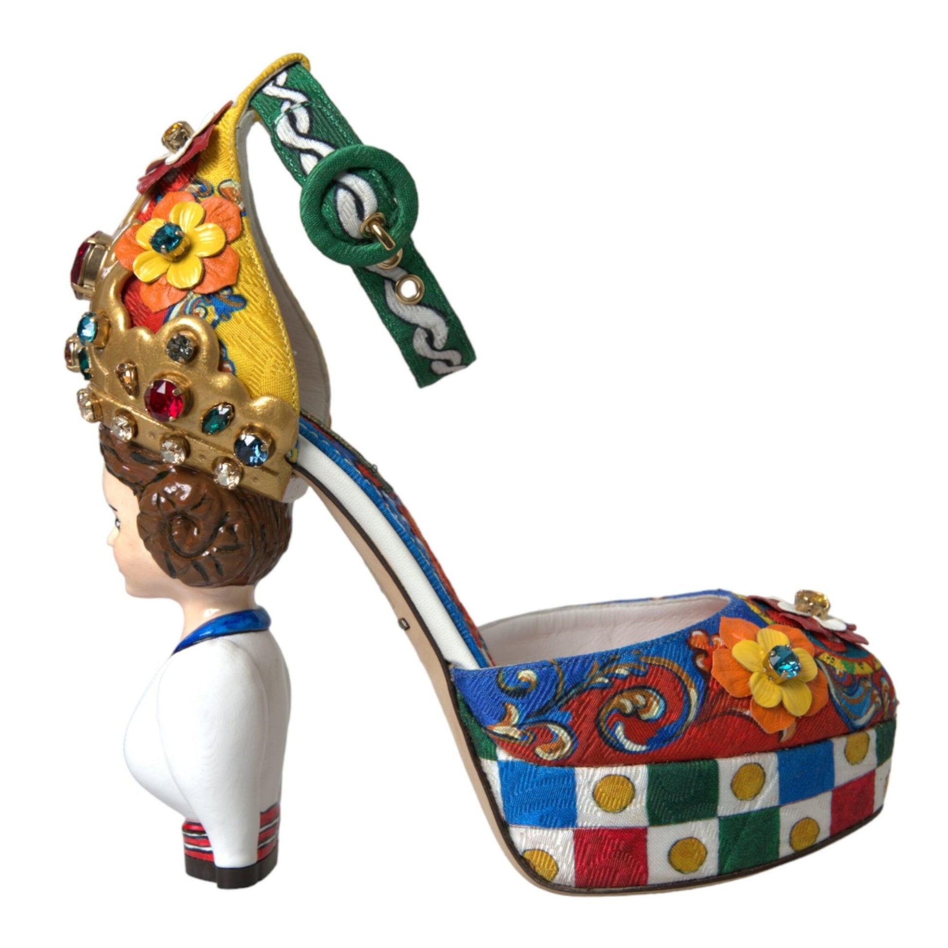 Dolce & Gabbana Multicolor Carretto Embellished Sandals Shoes Dolce & Gabbana