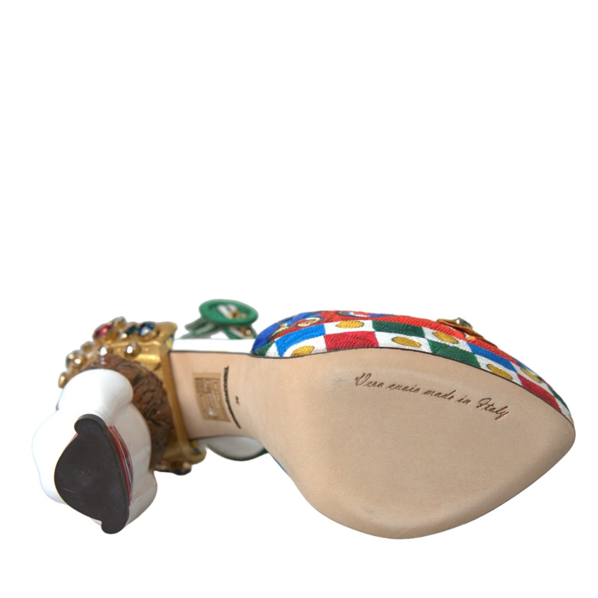 Dolce & Gabbana Multicolor Carretto Embellished Sandals Shoes Dolce & Gabbana