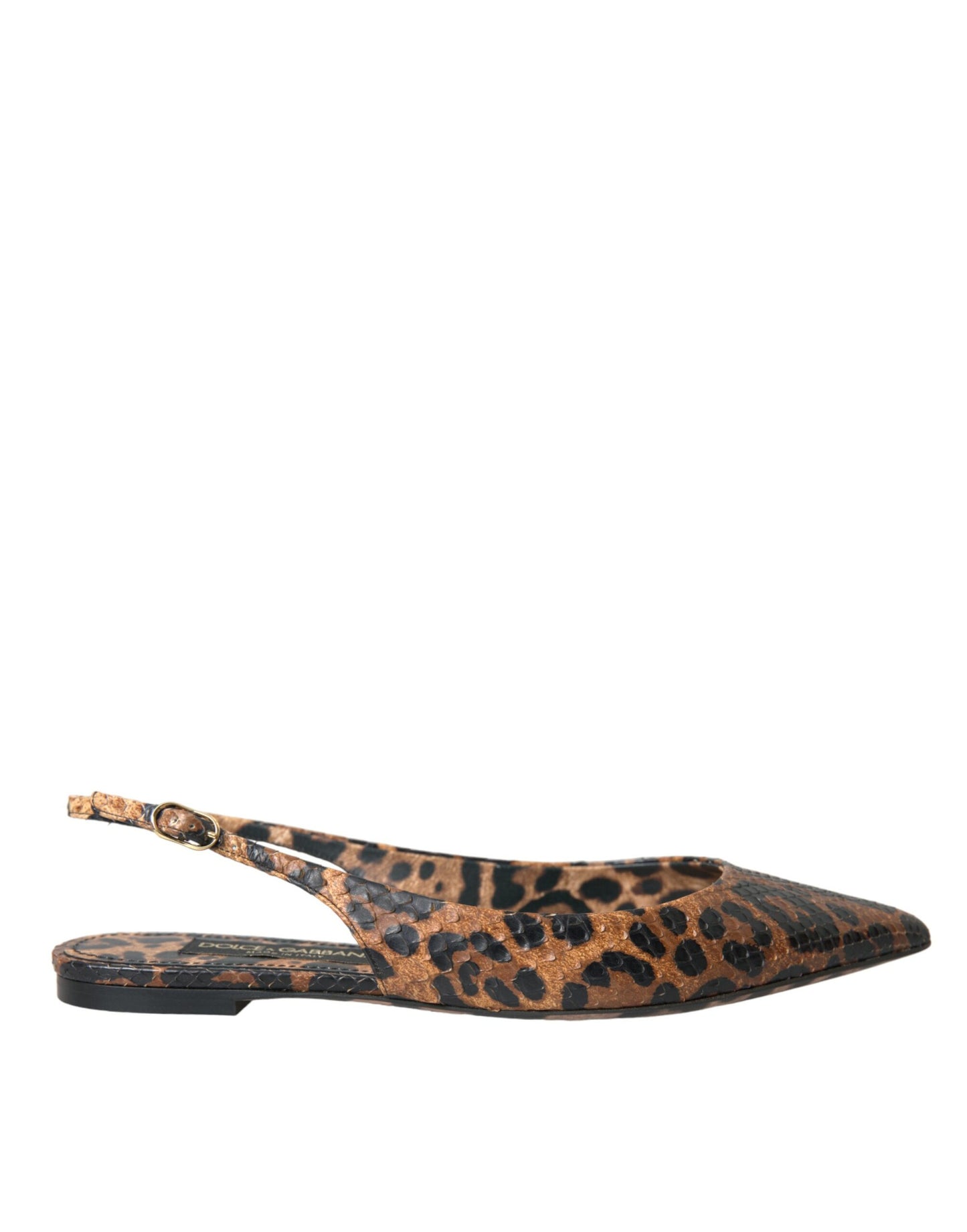 Dolce & Gabbana Brown Leopard Exotic Skin Slingback Shoes Dolce & Gabbana