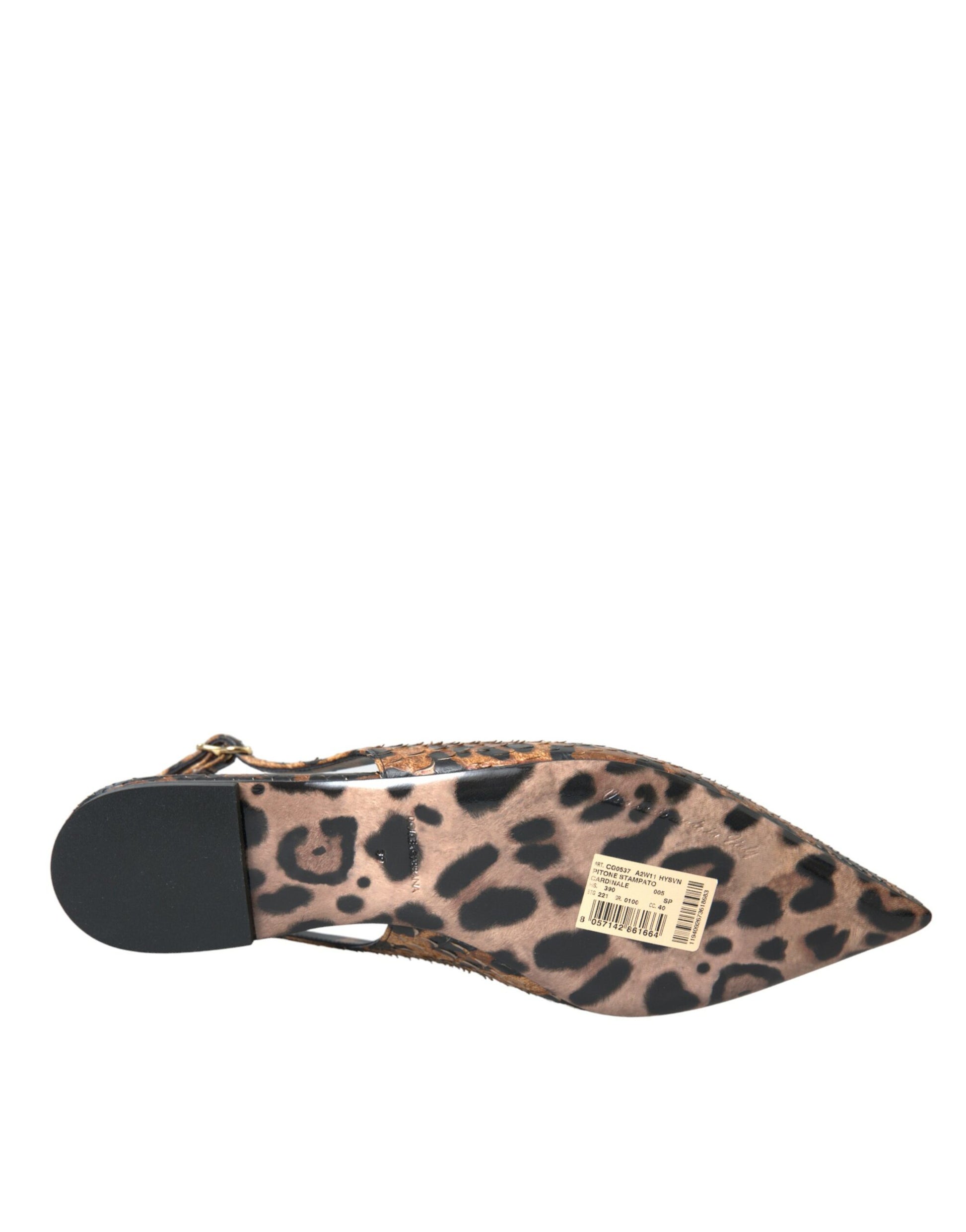 Dolce & Gabbana Brown Leopard Exotic Skin Slingback Shoes Dolce & Gabbana