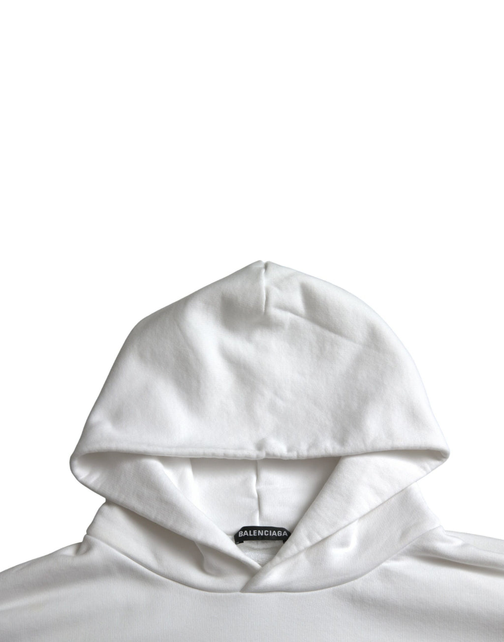 Balenciaga White Cotton Logo Hooded Pullover Sweatshirt Sweater - Eljoys Fashion 