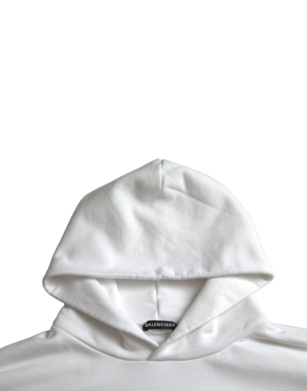 Balenciaga White Cotton Logo Hooded Pullover Sweatshirt Sweater - Eljoys Fashion 