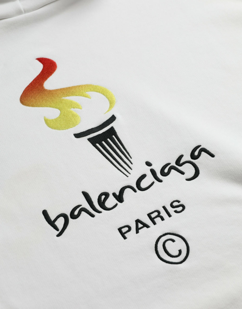 Balenciaga White Cotton Logo Hooded Pullover Sweatshirt Sweater - Eljoys Fashion 