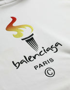 Balenciaga White Cotton Logo Hooded Pullover Sweatshirt Sweater - Eljoys Fashion 