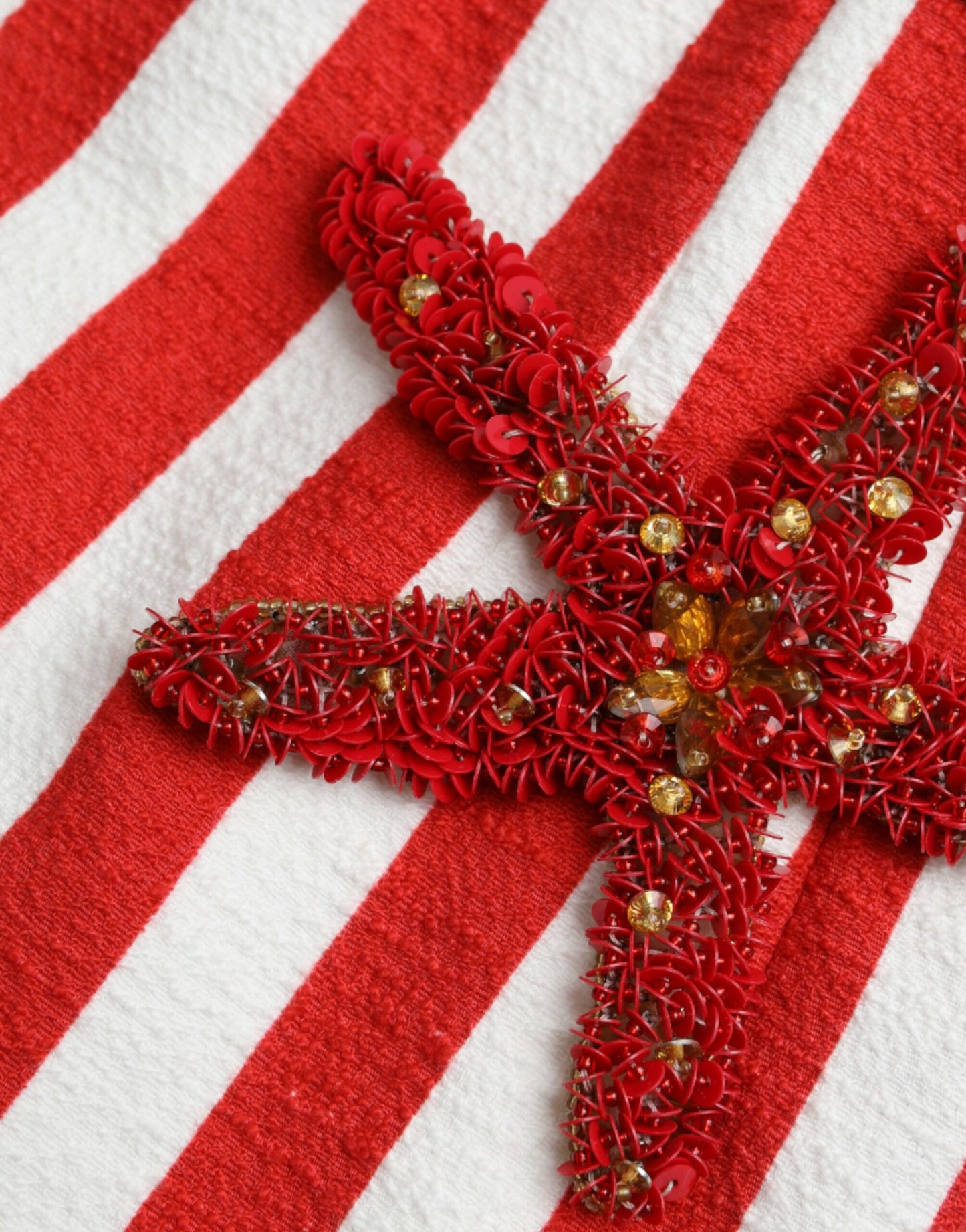 Dolce & Gabbana Red White Floral Sleeveless Sheath Midi Dress Dolce & Gabbana