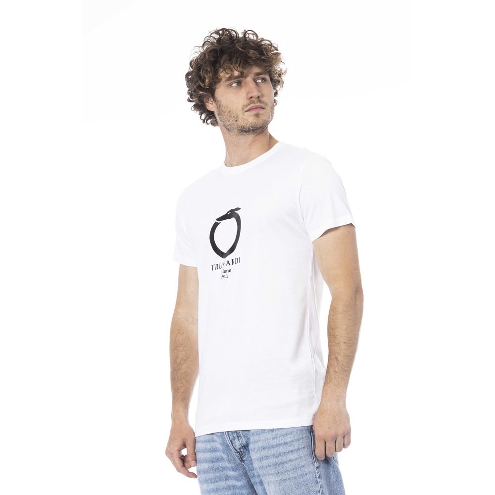 Trussardi Beachwear White Cotton T-Shirt Trussardi Beachwear