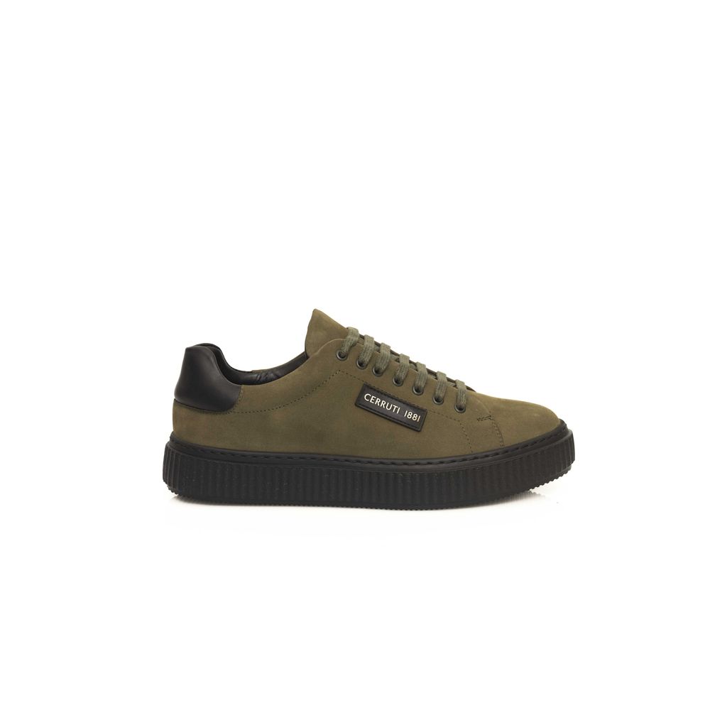 Cerruti 1881 Green Cowhide Men Sneaker
