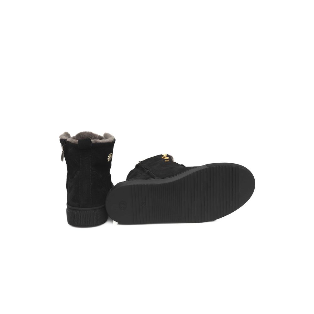 Cerruti 1881 Black Cowhide Women Sneaker Cerruti 1881